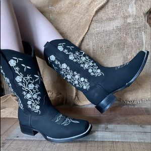 WOMEN'S WESTERN RODEO COWGIRL BOOTS GENUINE LEATHER LADIES BOTA VAQUERA MUJER
